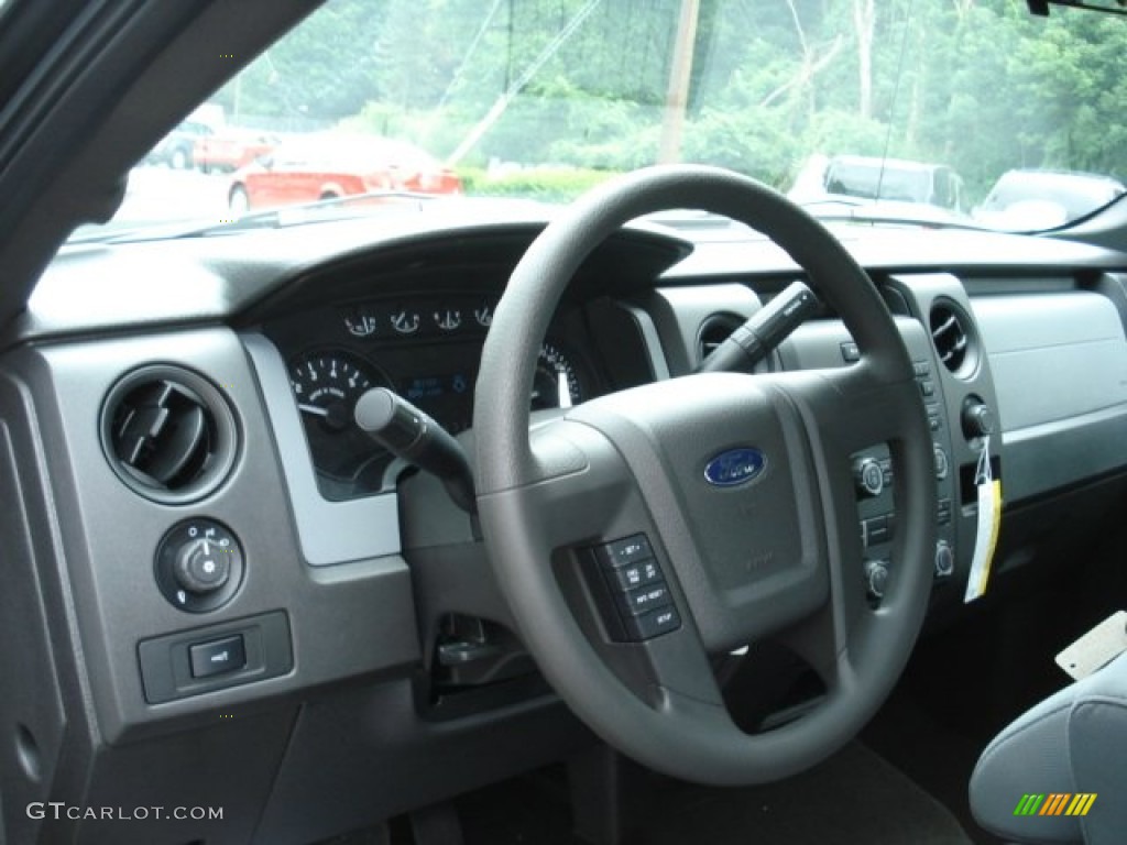 2012 Ford F150 STX SuperCab 4x4 Steel Gray Steering Wheel Photo #66540867