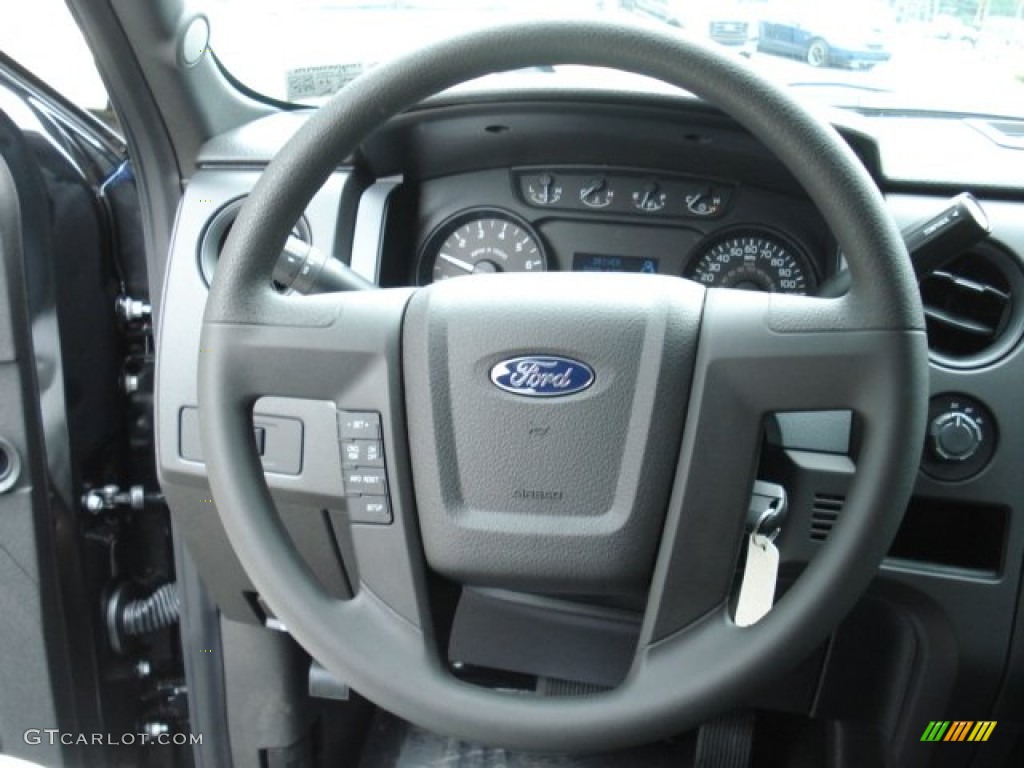 2012 Ford F150 STX SuperCab 4x4 Steel Gray Steering Wheel Photo #66540924