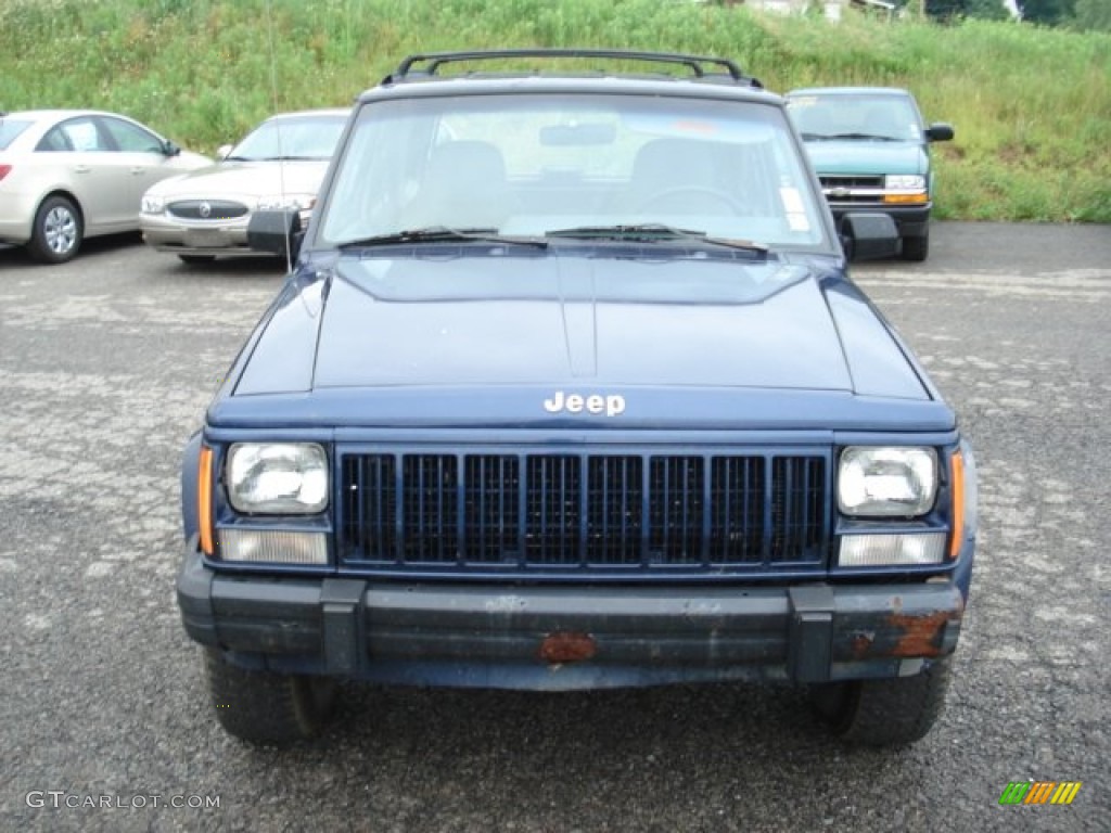 1996 Cherokee Sport 4WD - Dark Blue Pearl / Gray photo #2