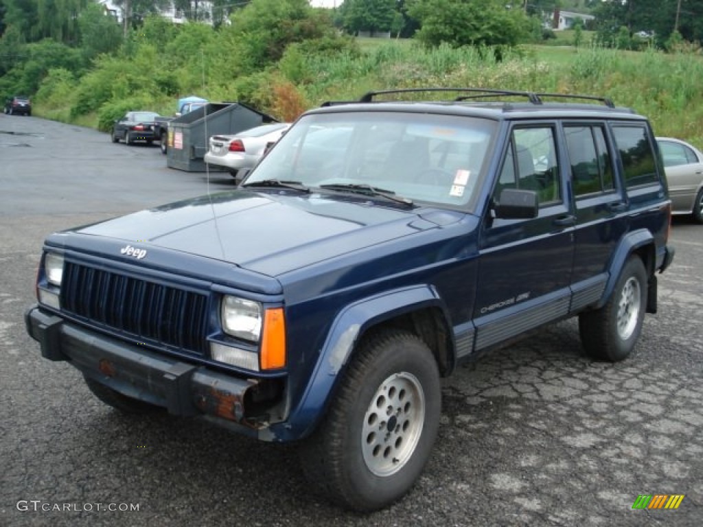 1996 Cherokee Sport 4WD - Dark Blue Pearl / Gray photo #3