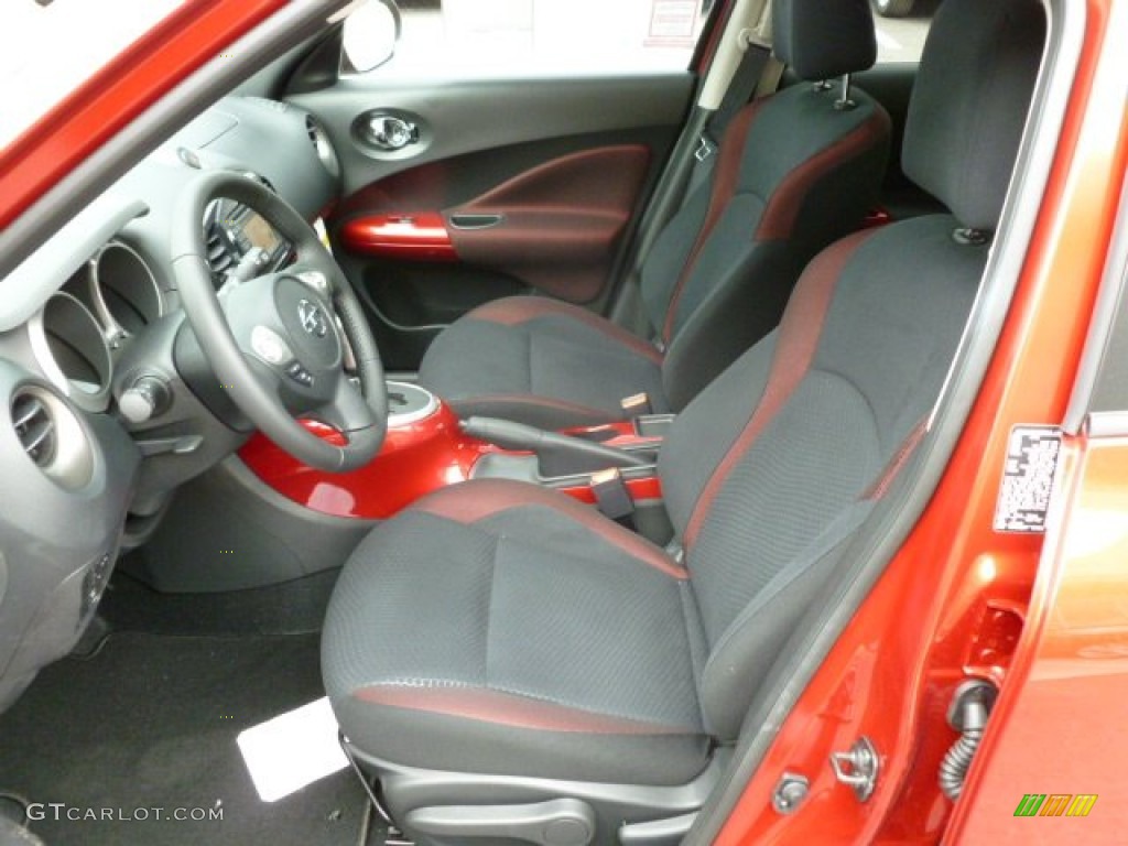Black/Red/Red Trim Interior 2012 Nissan Juke SV AWD Photo #66542757