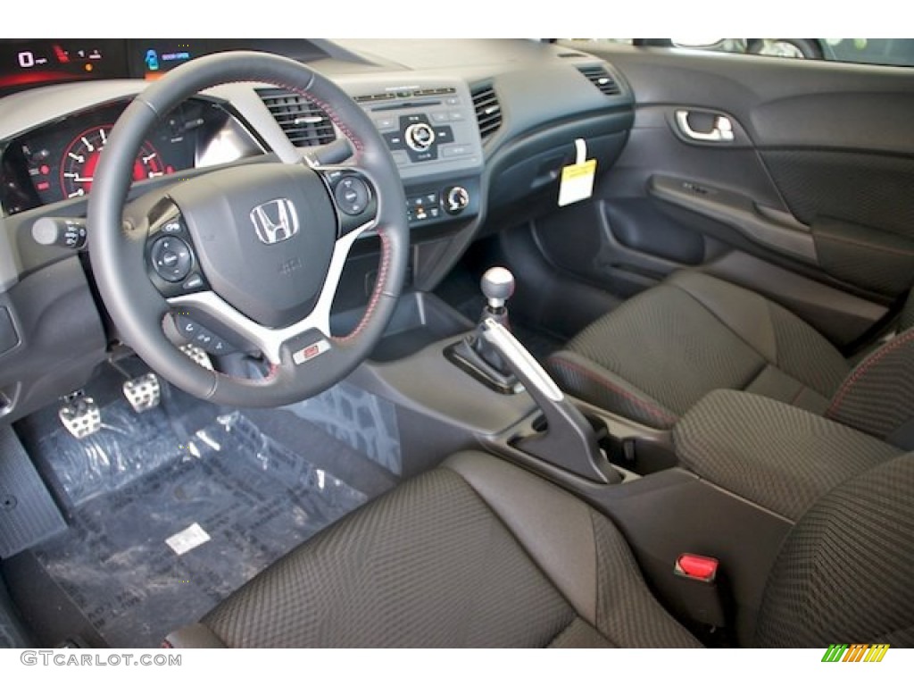 Black Interior 2012 Honda Civic Si Sedan Photo #66545460