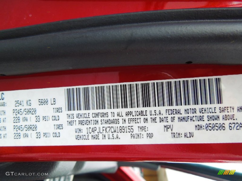 2012 Jeep Liberty Jet Color Code Photos