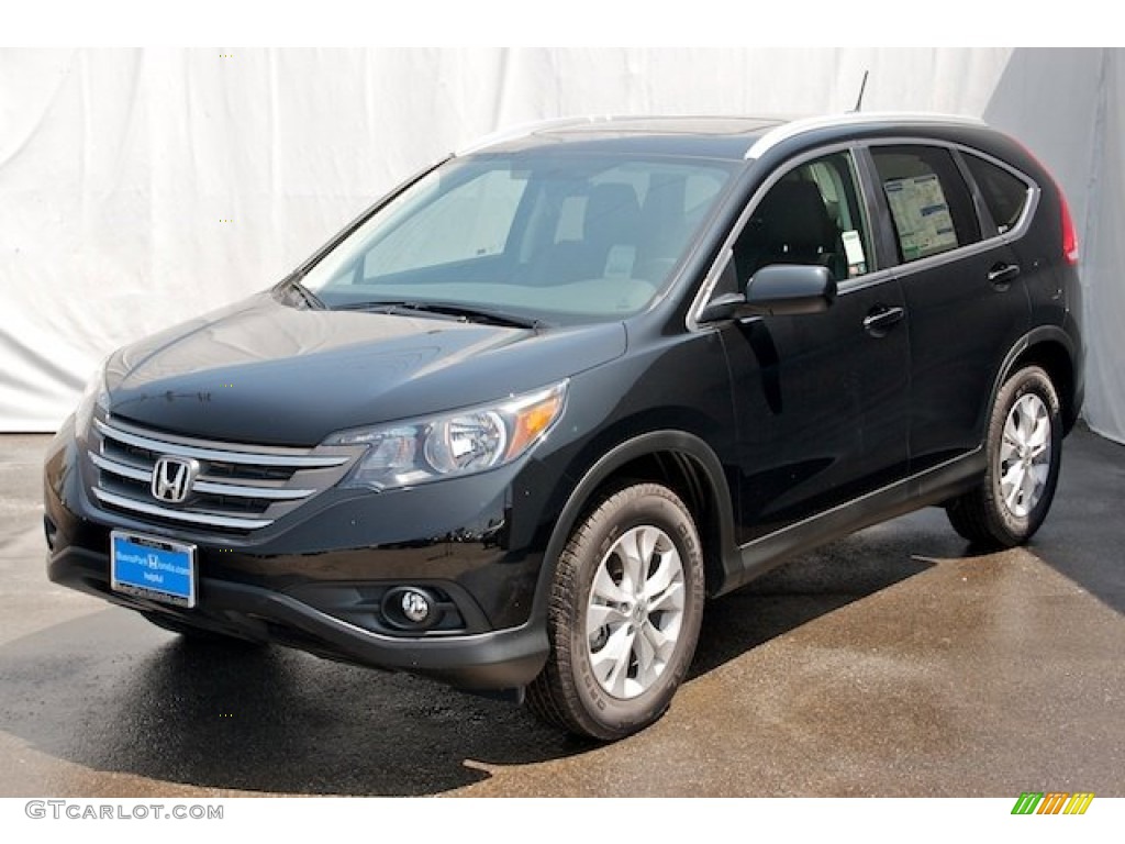 2012 CR-V EX-L - Crystal Black Pearl / Black photo #3