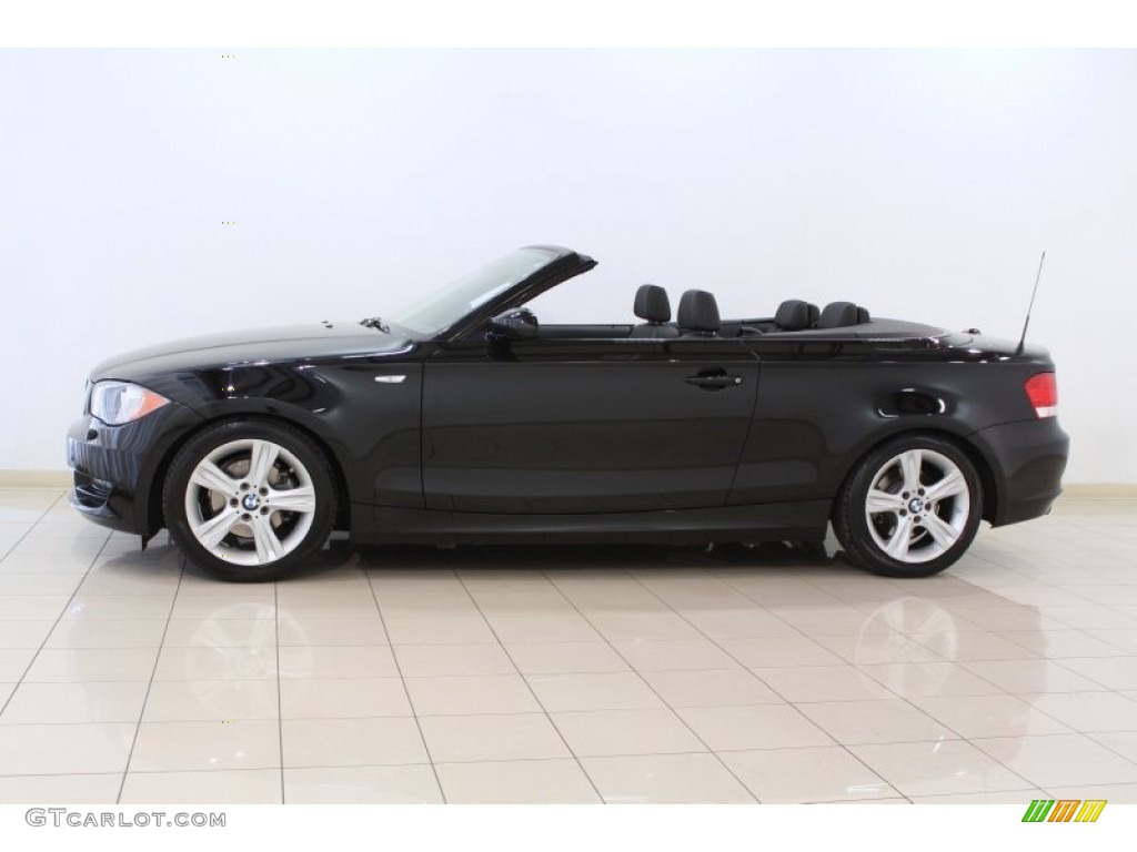 2009 1 Series 128i Convertible - Jet Black / Black Boston Leather photo #4