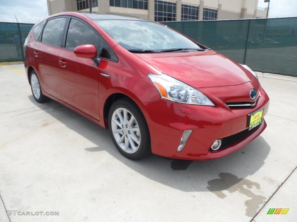 Barcelona Red Metallic 2012 Toyota Prius v Five Hybrid Exterior Photo #66553315