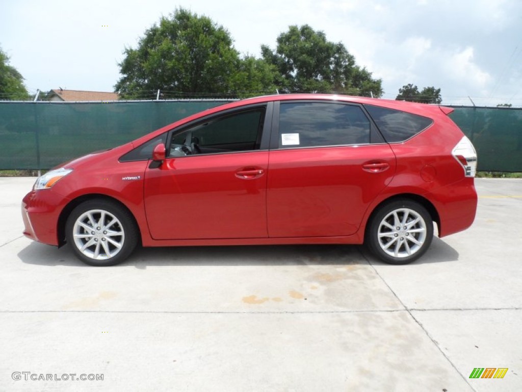 Barcelona Red Metallic 2012 Toyota Prius v Five Hybrid Exterior Photo #66553330