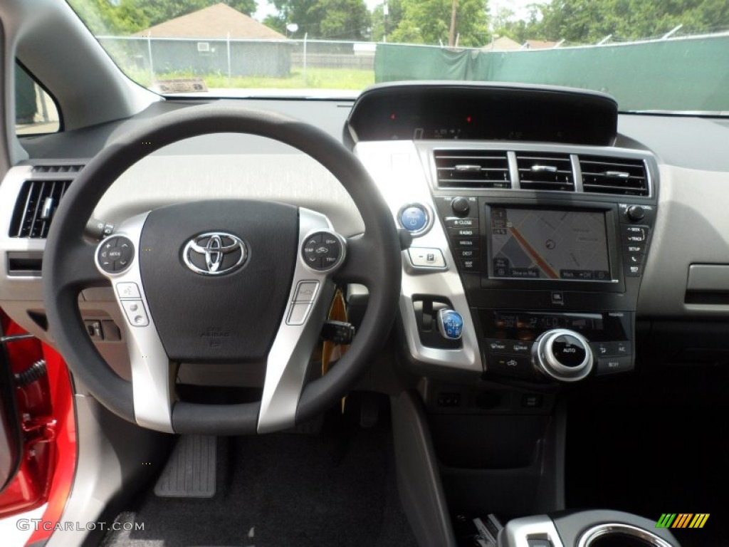 2012 Toyota Prius v Five Hybrid Dark Gray Dashboard Photo #66553396