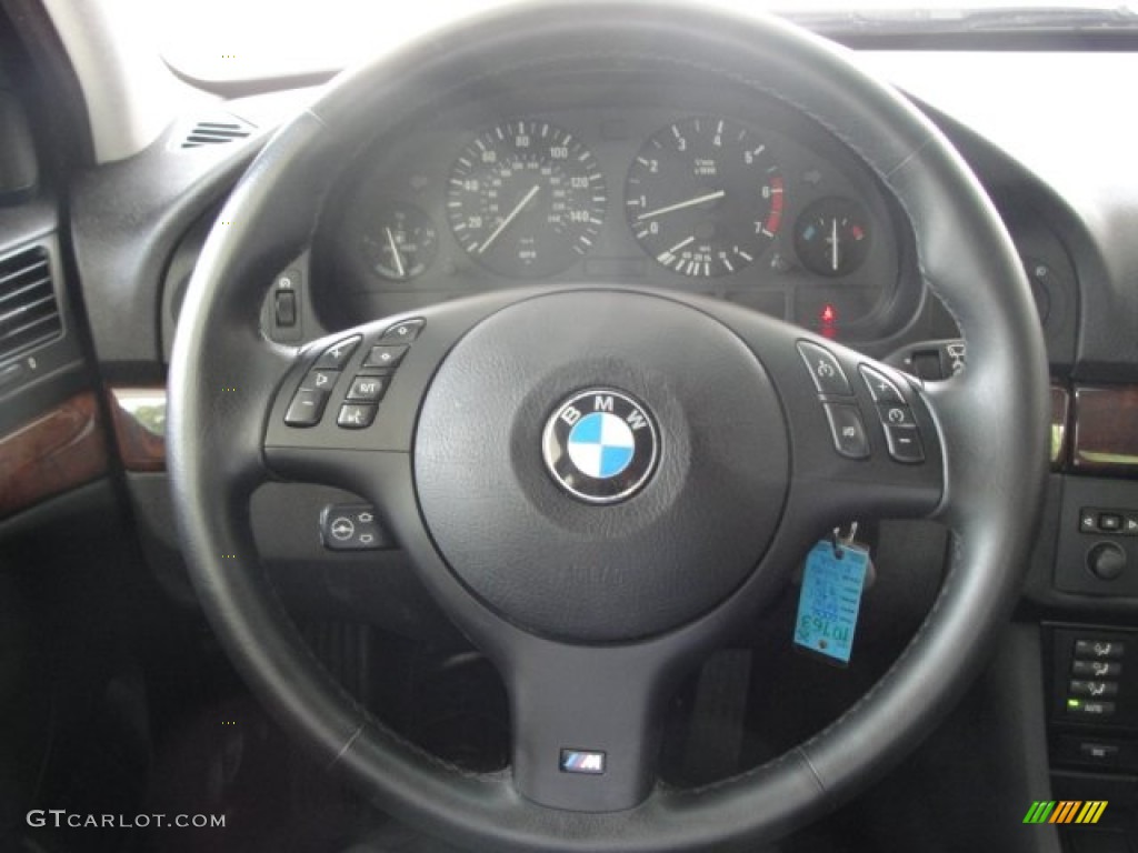 2002 BMW 5 Series 540i Sedan Black Steering Wheel Photo #66557527