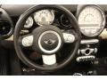 2009 Mini Cooper Ray Cream White Leather/Black Cloth Interior Steering Wheel Photo