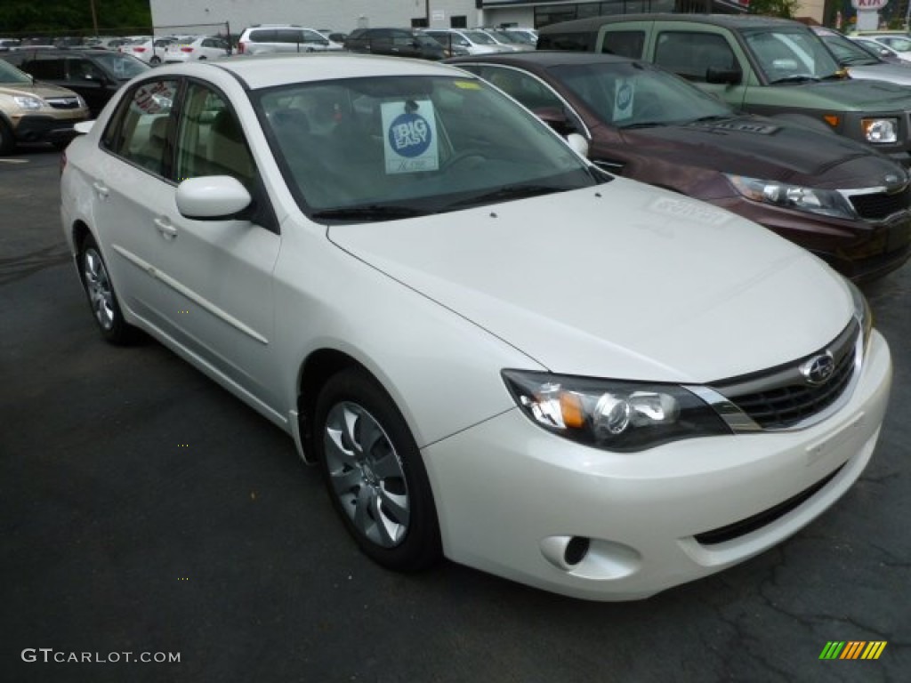 2009 Impreza 2.5i Sedan - Satin White Pearl / Ivory photo #1