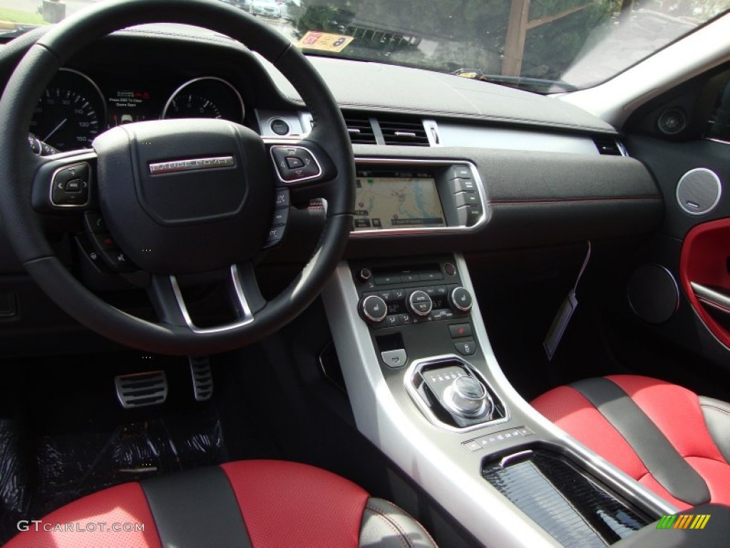 2012 Land Rover Range Rover Evoque Dynamic Dynamic Ebony/Pimento Dashboard Photo #66562482
