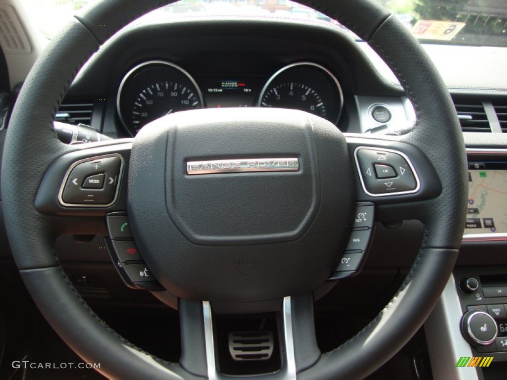 2012 Land Rover Range Rover Evoque Dynamic Dynamic Ebony/Pimento Steering Wheel Photo #66562491