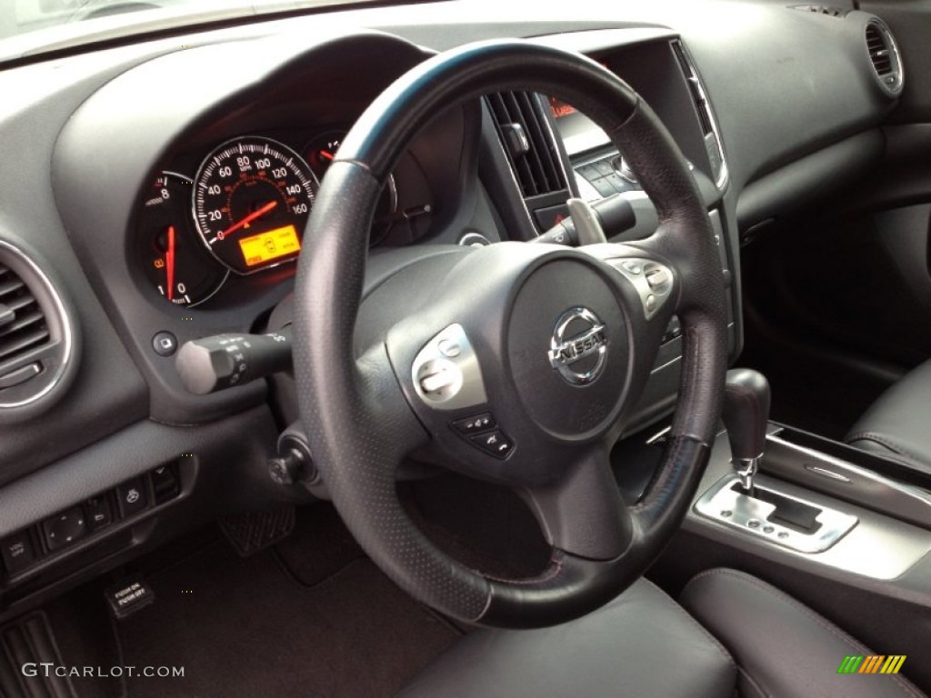2009 Nissan Maxima 3.5 SV Sport Charcoal Steering Wheel Photo #66563154