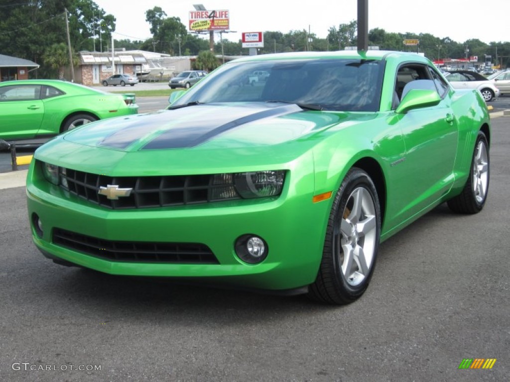 2010 Camaro LT Coupe Synergy Special Edition - Synergy Green Metallic / Black/Green photo #13