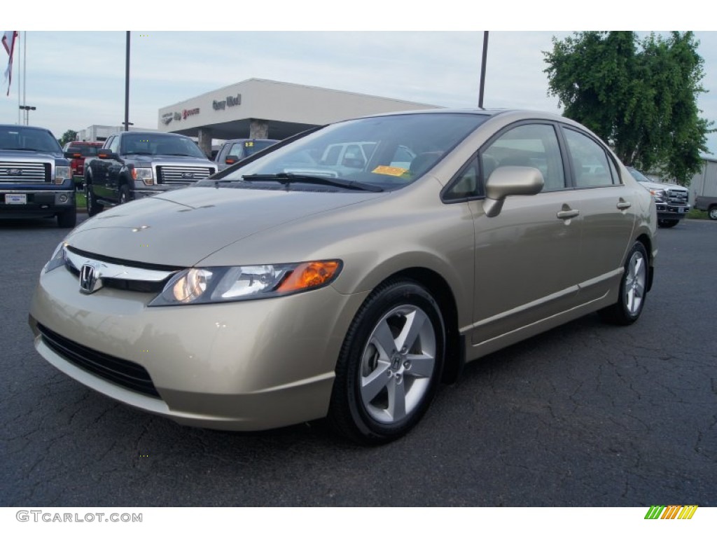 2008 Civic EX Sedan - Borrego Beige Metallic / Ivory photo #6