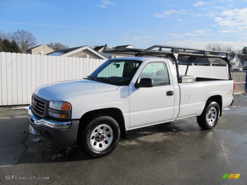 2005 Sierra 1500 Work Truck Regular Cab 4x4 - Summit White / Dark Pewter photo #1