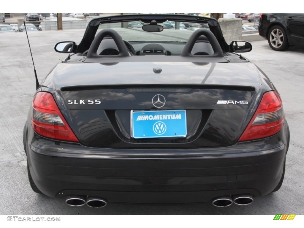 2007 SLK 55 AMG Roadster - Obsidian Black Metallic / AMG Black/Red photo #4