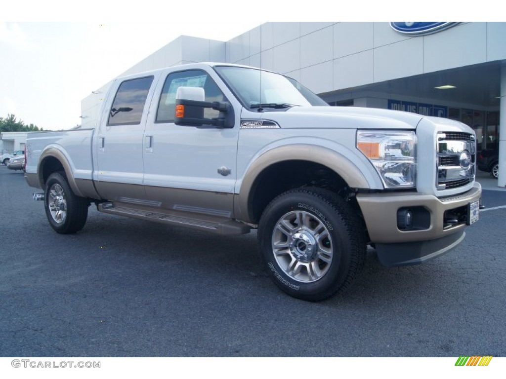 2012 F250 Super Duty King Ranch Crew Cab 4x4 - Oxford White / Chaparral Leather photo #1