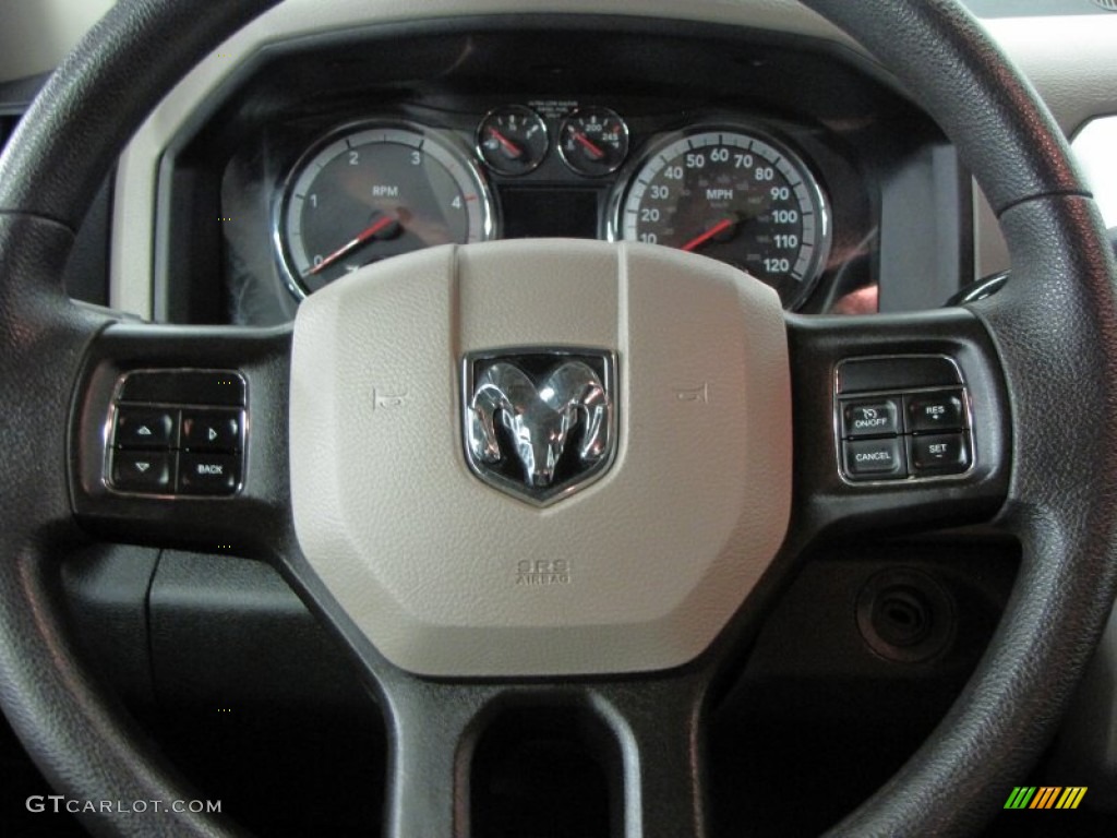2012 Dodge Ram 2500 HD SLT Crew Cab 4x4 Dark Slate/Medium Graystone Steering Wheel Photo #66568506