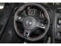 2012 Volkswagen GTI Interlagos Plaid Cloth Interior Steering Wheel Photo