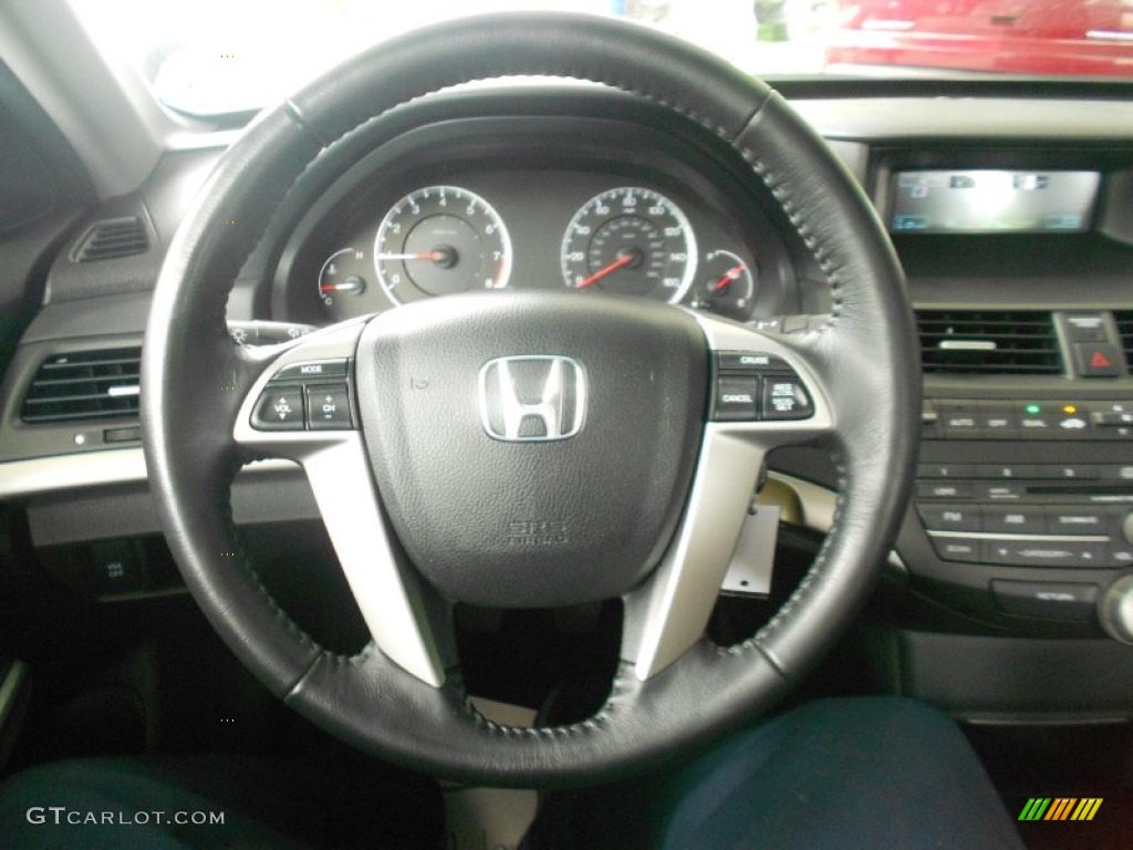 2009 Honda Accord EX-L Sedan Black Steering Wheel Photo #66569470