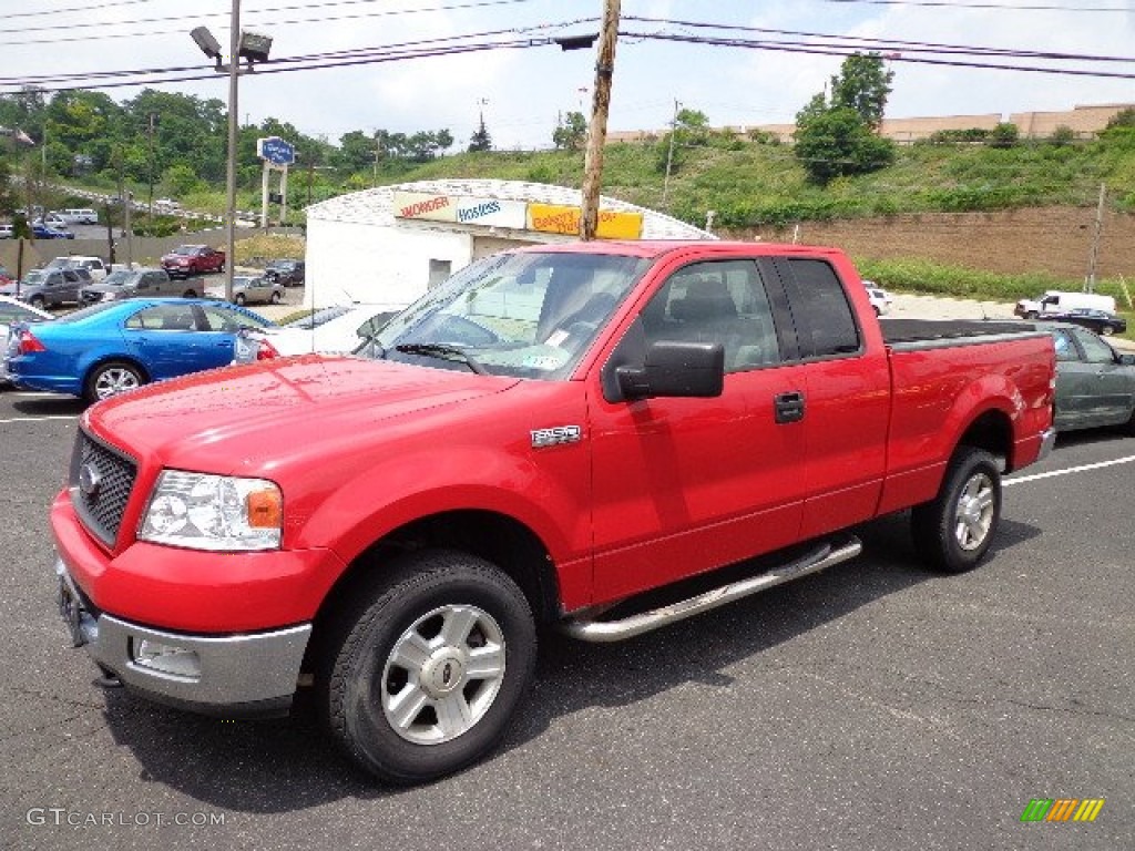 2004 F150 XLT SuperCab 4x4 - Bright Red / Black/Medium Flint photo #5