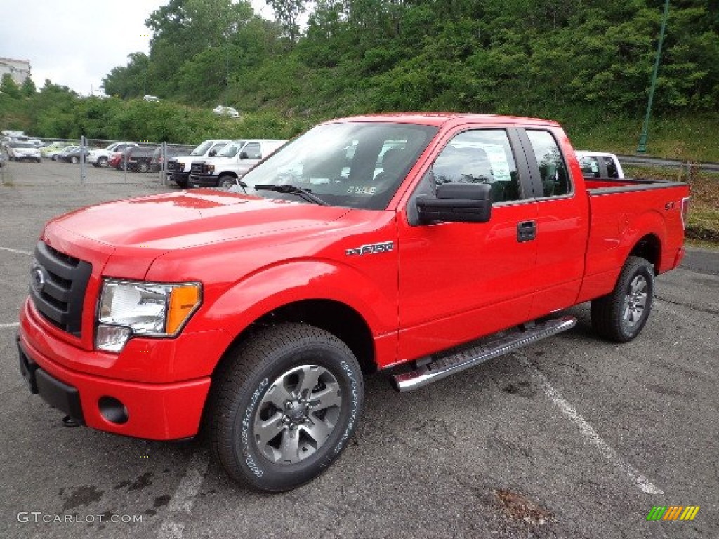 Race Red 2012 Ford F150 STX SuperCab 4x4 Exterior Photo #66570075