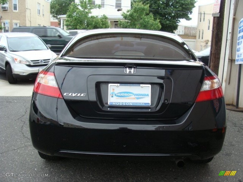 2009 Civic LX Coupe - Crystal Black Pearl / Gray photo #5