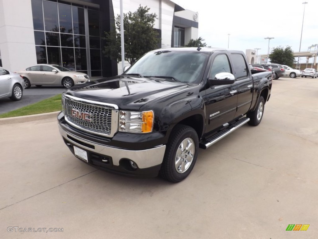 2012 Sierra 1500 SLT Crew Cab 4x4 - Onyx Black / Very Dark Cashmere/Light Cashmere photo #1