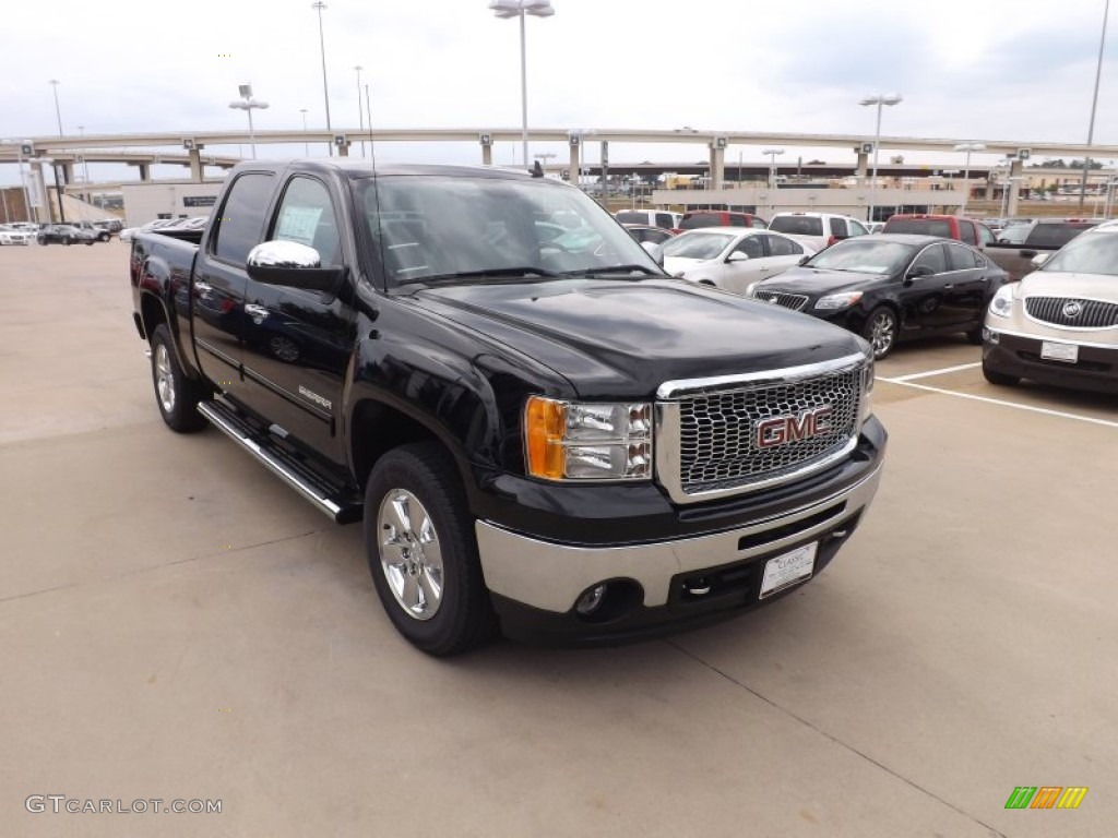 Onyx Black 2012 GMC Sierra 1500 SLT Crew Cab 4x4 Exterior Photo #66578058