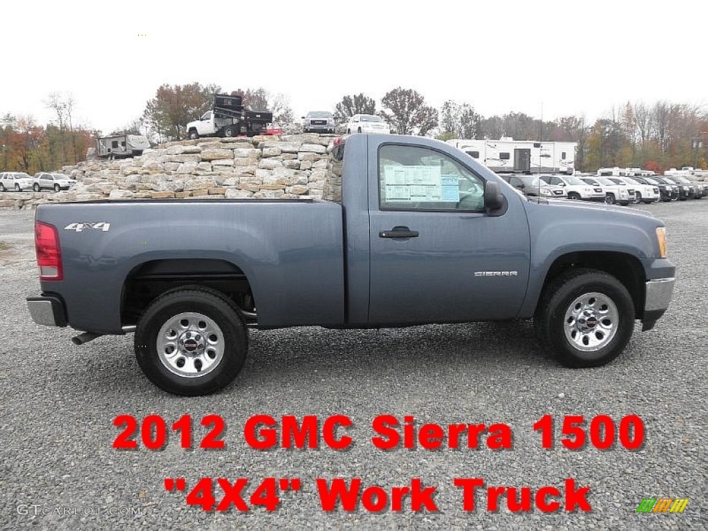 2012 Sierra 1500 Regular Cab 4x4 - Stealth Gray Metallic / Dark Titanium photo #1