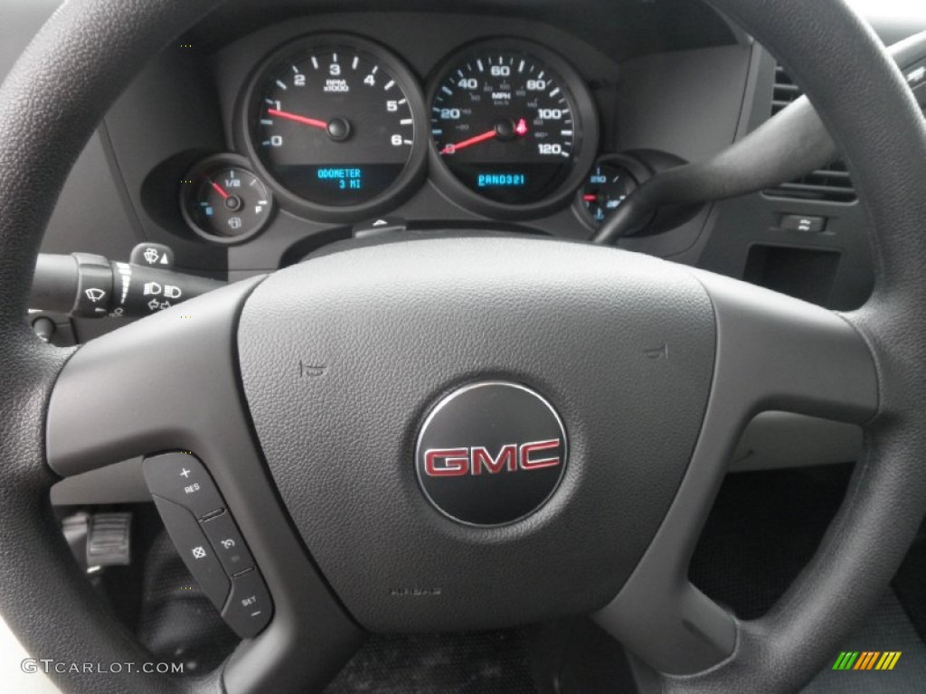 2012 GMC Sierra 1500 Regular Cab 4x4 Dark Titanium Steering Wheel Photo #66578644