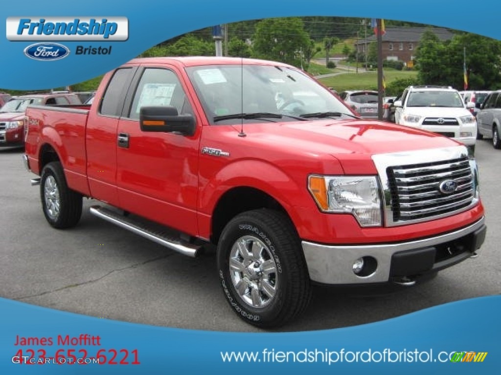 2012 F150 XLT SuperCab 4x4 - Race Red / Steel Gray photo #4