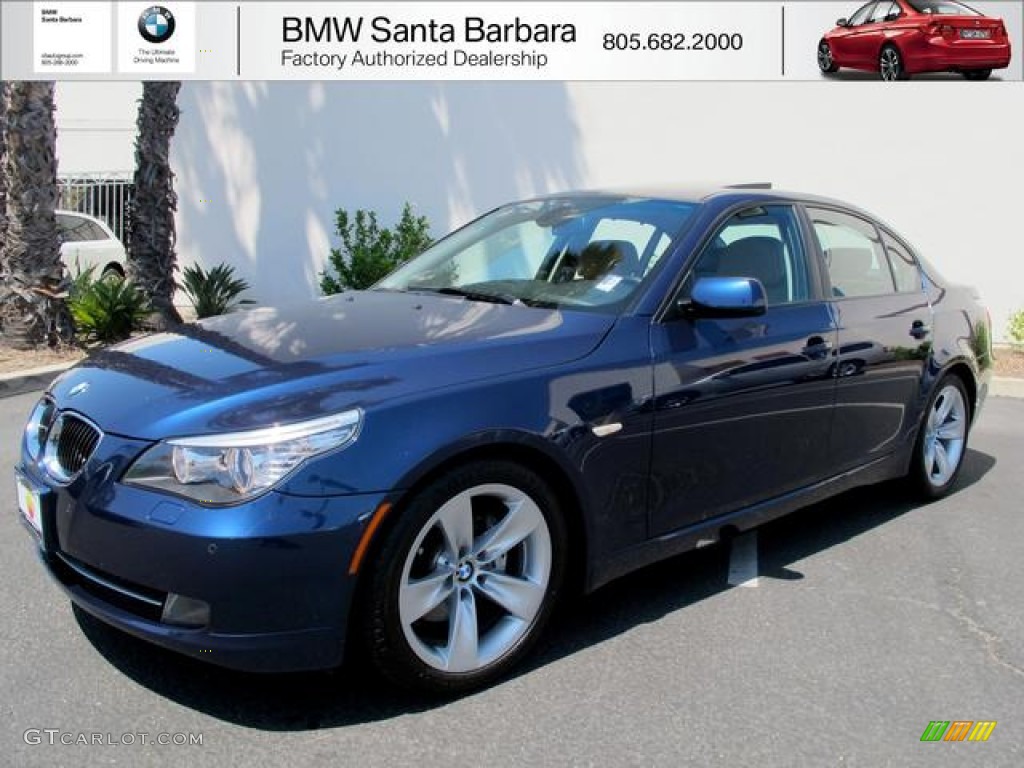 2008 5 Series 528i Sedan - Deep Sea Blue Metallic / Natural Brown photo #1