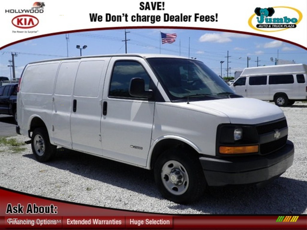 2003 Express 2500 Cargo Van - Summit White / Medium Dark Pewter photo #1