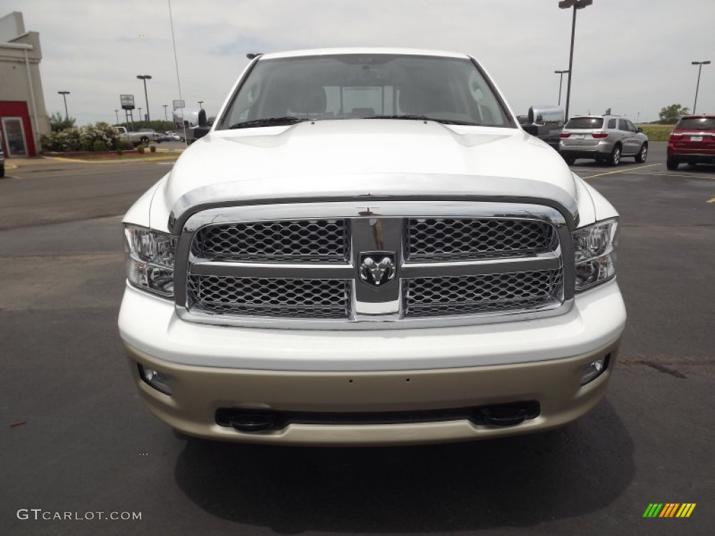 2012 Ram 1500 Laramie Longhorn Crew Cab 4x4 - Bright White / Light Pebble Beige/Bark Brown photo #2