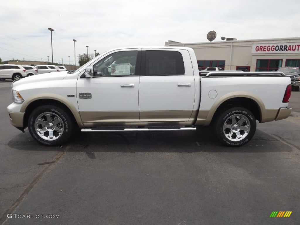 2012 Ram 1500 Laramie Longhorn Crew Cab 4x4 - Bright White / Light Pebble Beige/Bark Brown photo #8