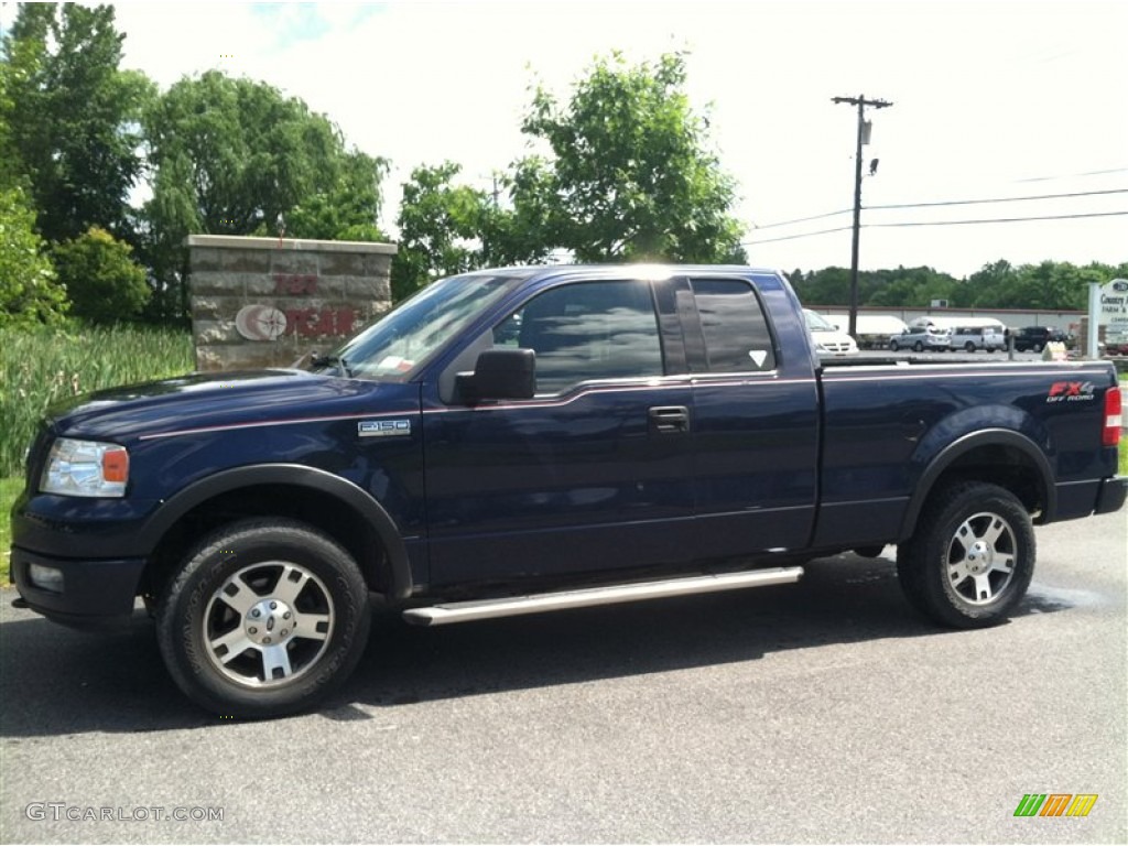 2004 F150 FX4 SuperCab 4x4 - True Blue Metallic / Black/Medium Flint photo #1