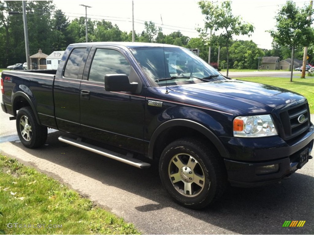 True Blue Metallic 2004 Ford F150 FX4 SuperCab 4x4 Exterior Photo #66586035