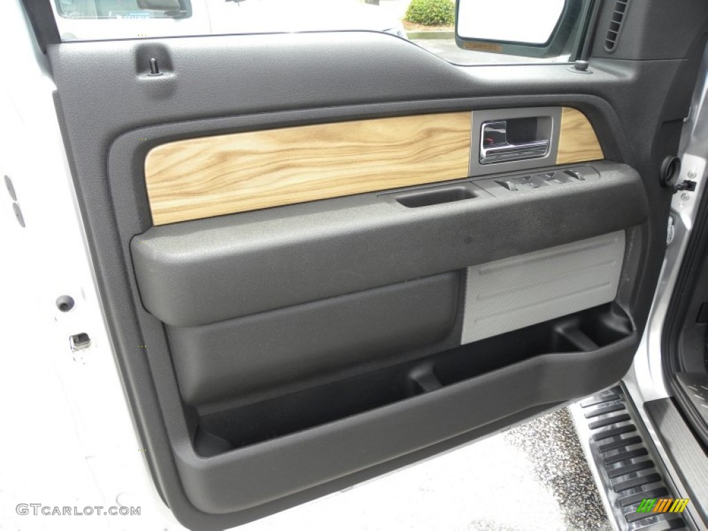 2011 Ford F150 Lariat SuperCrew 4x4 Black Door Panel Photo #66588066