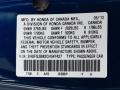 B586P: Dyno Blue Pearl 2012 Honda Civic EX Coupe Color Code
