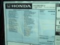 2012 Honda Civic LX Sedan Window Sticker