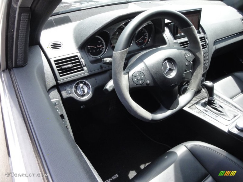 2011 Mercedes-Benz C 63 AMG Black Steering Wheel Photo #66597055