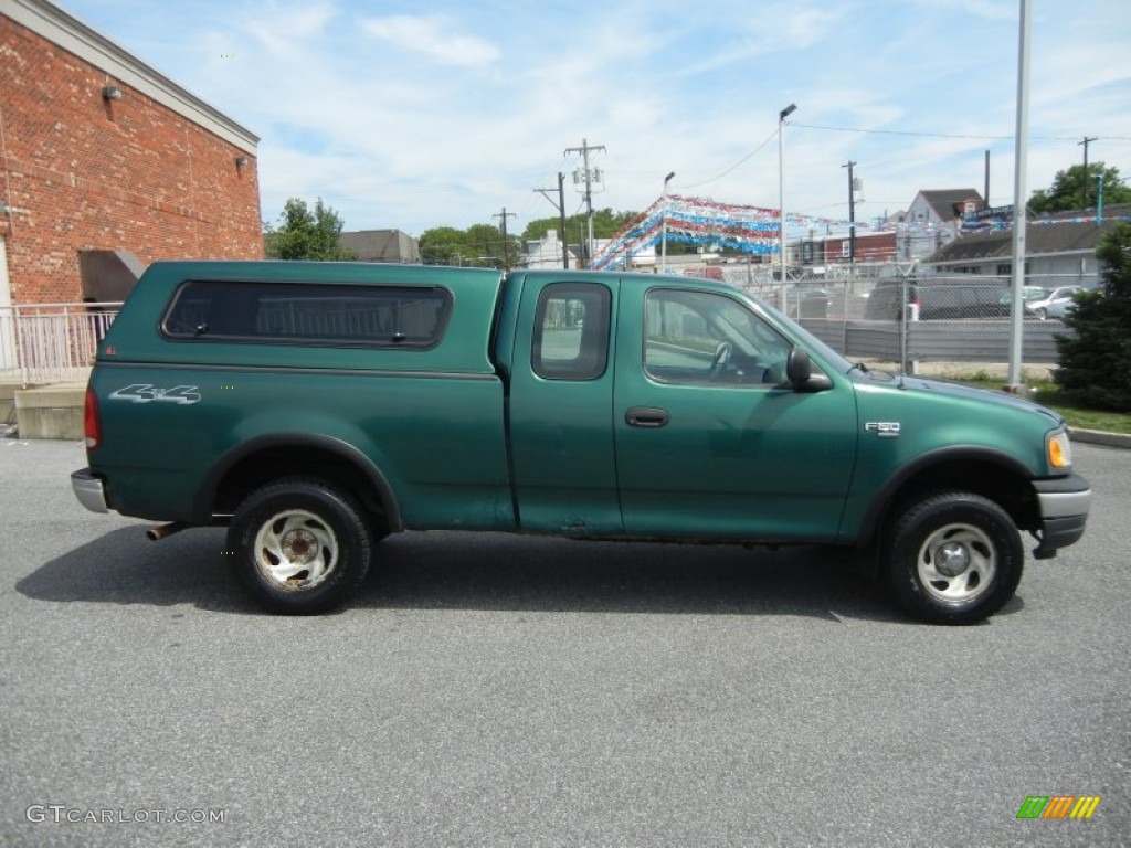 2000 F150 XL Extended Cab 4x4 - Amazon Green Metallic / Medium Graphite photo #4