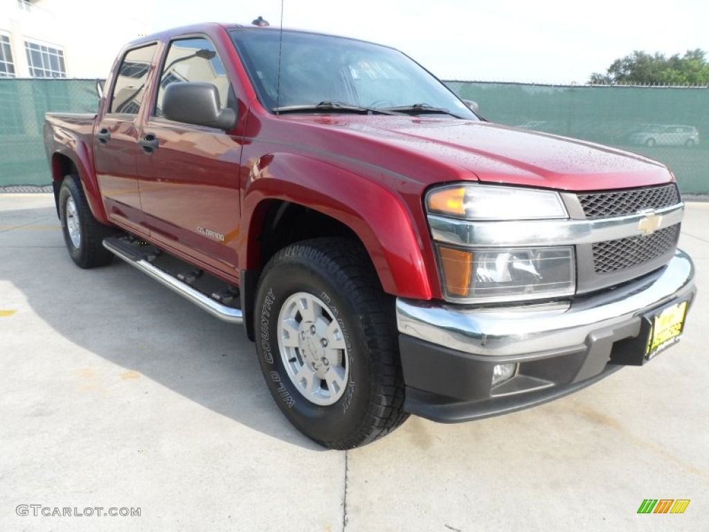 2005 Colorado LS Crew Cab - Dark Cherry Red Metallic / Medium Dark Pewter photo #1