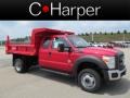 Vermillion Red - F550 Super Duty XL Supercab 4x4 Dump Truck Photo No. 1