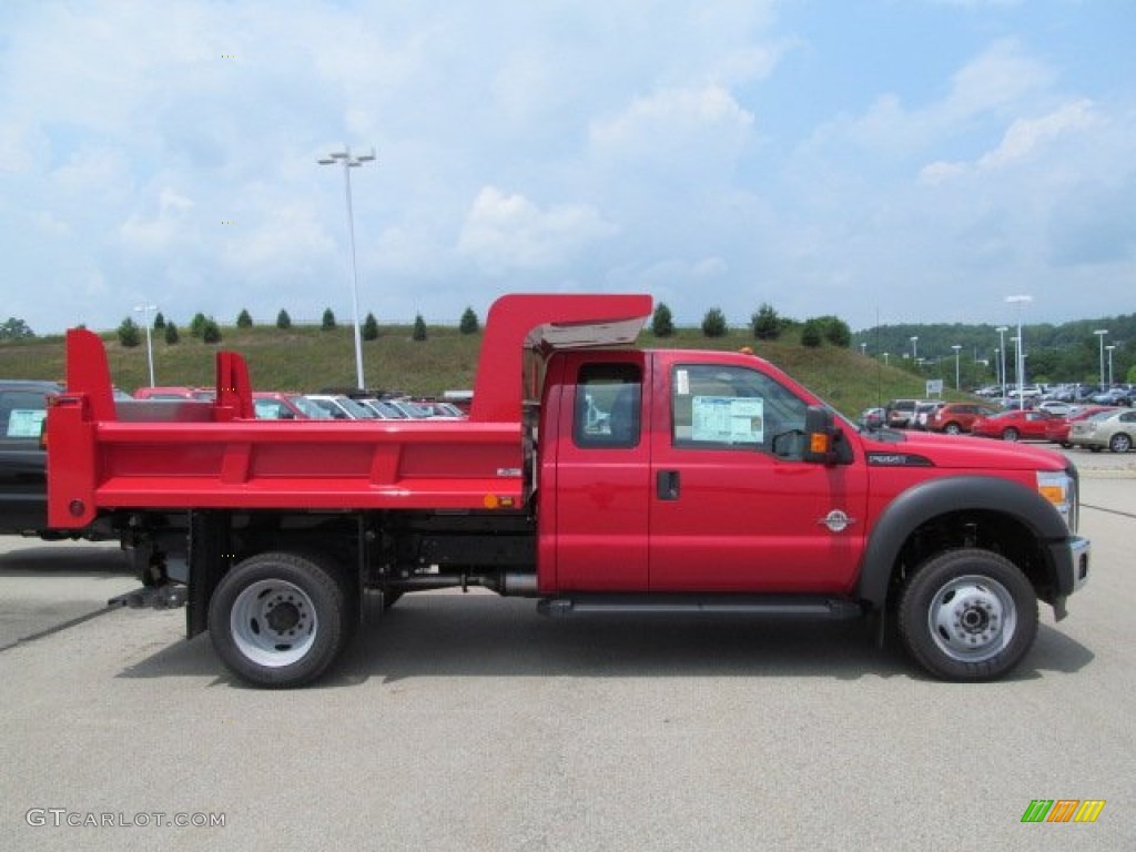 Vermillion Red 2012 Ford F550 Super Duty XL Supercab 4x4 Dump Truck Exterior Photo #66601454