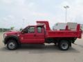 Vermillion Red 2012 Ford F550 Super Duty XL Supercab 4x4 Dump Truck Exterior