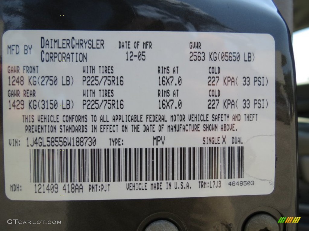 2006 Liberty Color Code PJT for Dark Khaki Pearl Photo #66607622